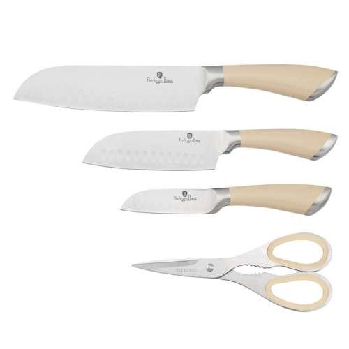 Berlinger Haus 4 pcs knife set with scissors, Velvet Chef Line  CREAM