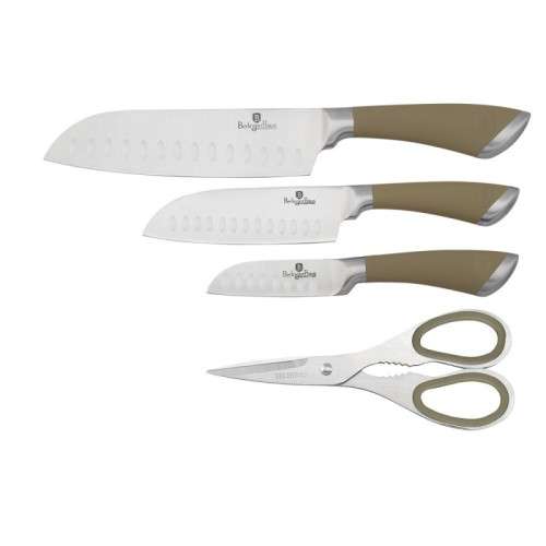 Berlinger Haus 4 pcs knife set with scissors, Velvet Chef Line  Beige