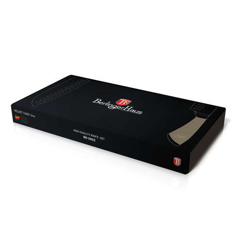 Berlinger Haus 4 Pieces Velvet Chef Line Knife Set with Scissors - Cream (READ THE DESCRIPTION)