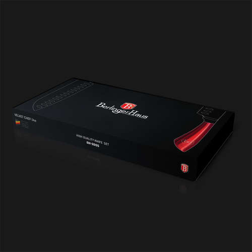 Berlinger Haus 4 pcs knife set with scissors, Velvet Chef Line  Metallic Red