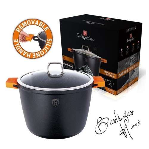 Berlinger Haus Stock pot with lid 24 cm, Granit Diamond Line BH-1100
