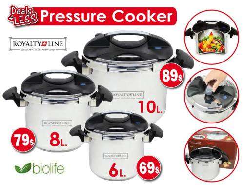 Royalty Line RL-PS4L Heavy Duty Stainless Steel Pressure Cooker ( 4 Liter )