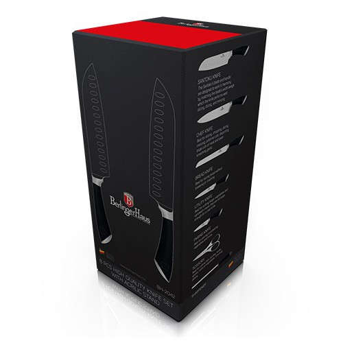 Berlinger Haus 8-Piece Stainless Steel Knife Set With Stand Infinity Line