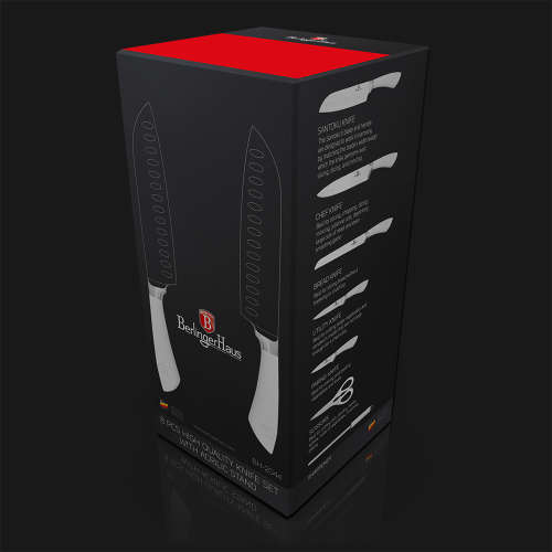 Berlinger Haus 8-Piece Stainless Steel Knife Set With Stand Infinity Line