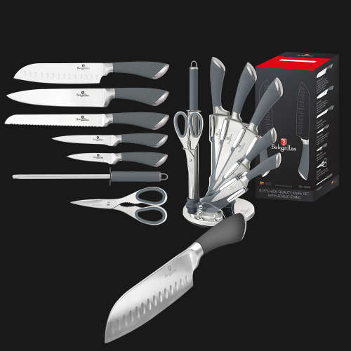 Berlinger Haus 8-Piece Stainless Steel Knife Set With Stand Infinity Line
