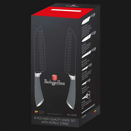Berlinger Haus 8-Piece Stainless Steel Knife Set With Stand Infinity Line