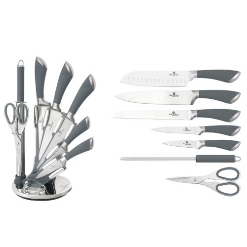Berlinger Haus 8-Piece Stainless Steel Knife Set With Stand Infinity Line