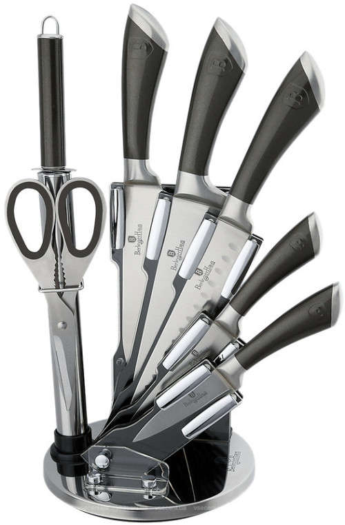 Berlinger Haus 8 pcs knife set with stand, carbon metallic Stainless Steel