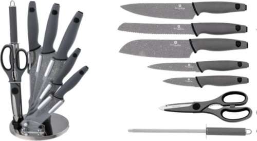 Berlinger Haus 8 pcs knife set with stand, Granit Diamond Line