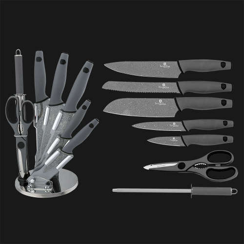 Berlinger Haus 8 pcs knife set with stand, Granit Diamond Line