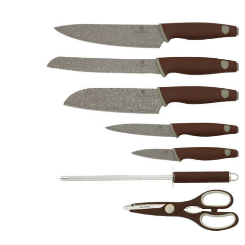 Berlinger Haus 8 pcs knife set with stand, Granit Diamond Line