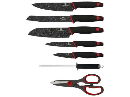 Berlinger Haus 8 pcs knife set with acrylic stand, Black Stone Touch Line