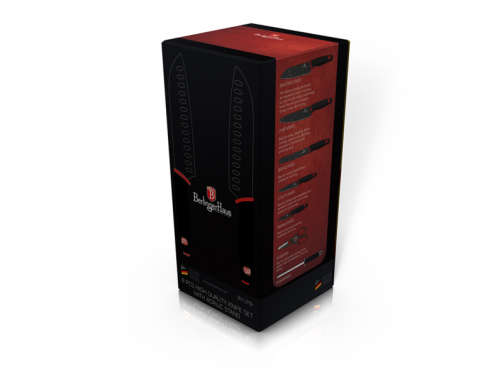 Berlinger Haus 8 pcs knife set with acrylic stand, Black Stone Touch Line