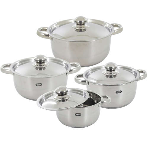 BRAND NEW 8 PIECE HIGH QUALITY STAINLESS STEEL  COOKWARE SET