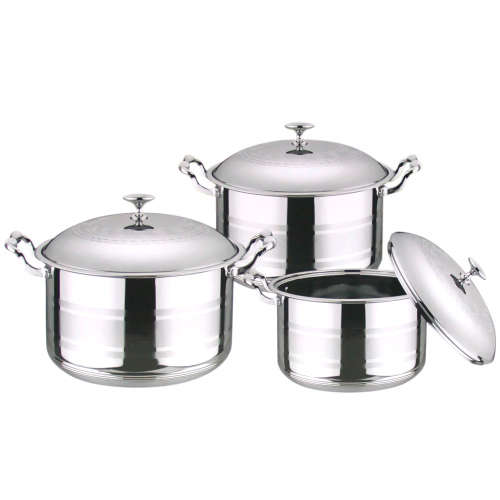 6 PIECE  HIGH QUALITY STAINELESS STEEL BIG POT COOKWARE SETS