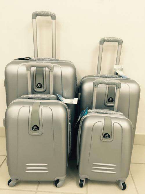 Set of 4 Suitcases Trolley Bag, ABS Trolley Luggage with Universal Wheels - Blue