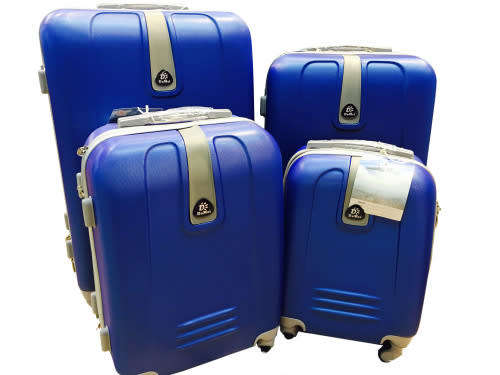 Set of 4 Suitcases Trolley Bag, ABS Trolley Luggage with Universal Wheels - Blue