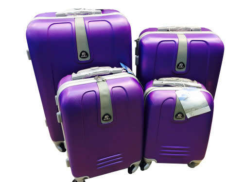 Set of 4 Suitcases Trolley Bag, ABS Trolley Luggage with Universal Wheels - Blue