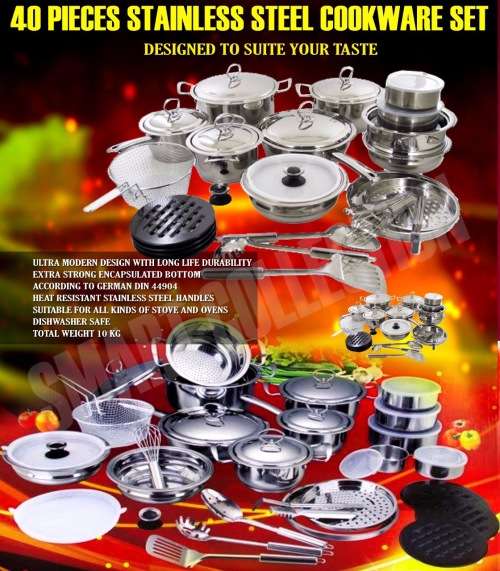***** Brand New ** 40 Pieces Stainless Steel Cookware Set ****