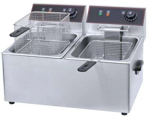 Commercial & Domestic Deep Fryer with Dual Tank & Dual Basket 12L