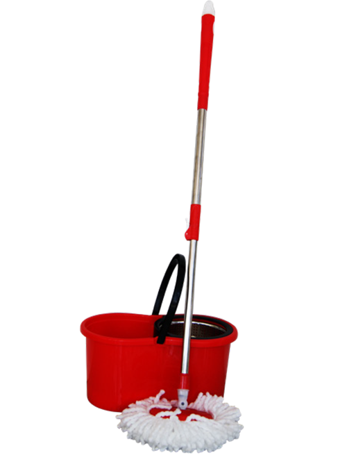 Totally Home Mobile Easy Mop with 2 Micro-fibre Mop Heads - Red