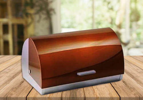 Totally Home Stainless Steel Bread Bins With Colored Lids - Copper - 2 Loaves