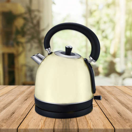 Totally Home 1.8L 2200W Cordless Electric Kettle With Filter - 360° Rotation Base - Cream
