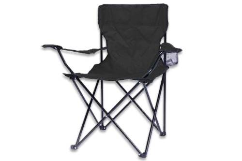 Totally Home Strong Frame Foldable Camping Chair With Carry Bag - Black
