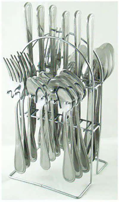 Totally Home 24 Piece Stainless Steel Cutlery Set & Rack
