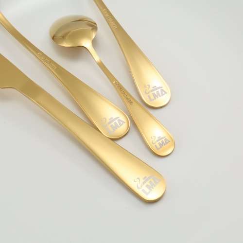 LMA-24 Piece Cutlery Set & Storage Case - Polished Gold Finish