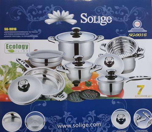 (Solige Germany) 18/10 Stainless Steel 16pcs Cookware **