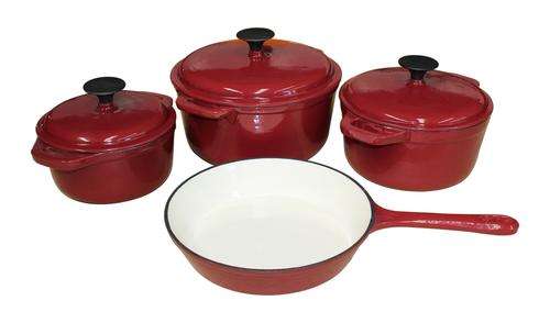 NEW UNIQUE AND DELUXE 7 PIECE CAST IRON POT SET