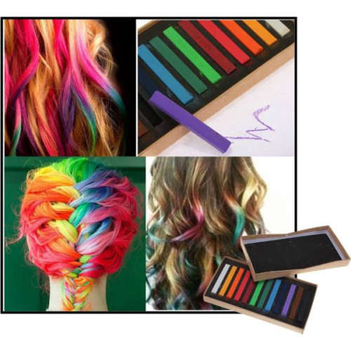 24 Colors Non-toxic Temporary Hair Color Chalk Square Hair Chalks