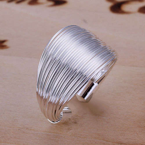 **Modern Solid Silver Multistrand Ring**