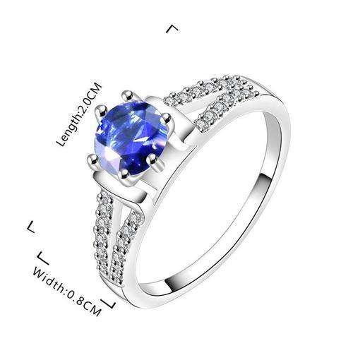 **Exquisite Single Tanzanite White Gold Diamond Engagement Ring**