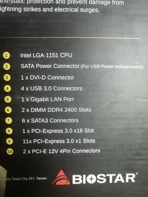 Biostar BT250-BTC, motherboard never use like new