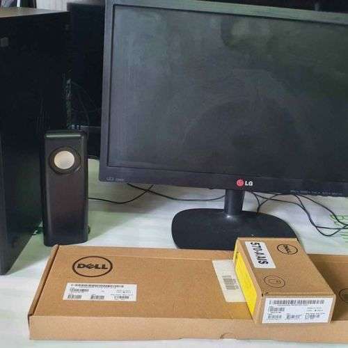 Hp RP5810 , complete setup, CORE I5 , 120GB SSD , 320GB HDD, 4GB RAM, 20 inches led screen