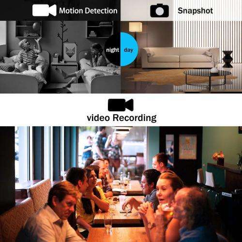 Techme SQ16 1080P HD Spy Camera with Night Vision and Motion Detection - OPEN BOX