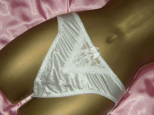 Full bum satin and lace knickers briefs Panty White 18 - 20 UK - *clearance sale item*