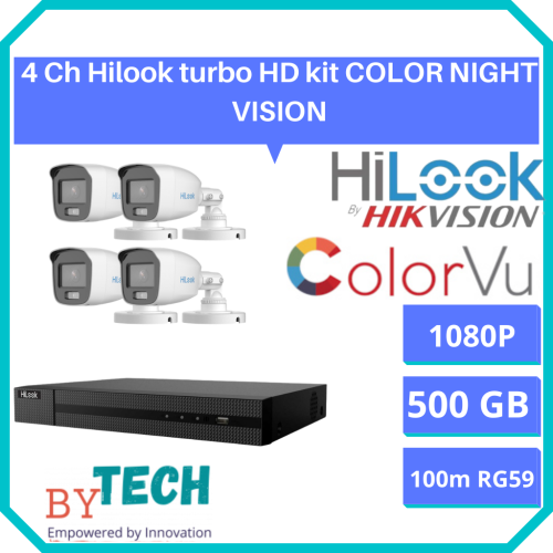 Colour Night vision - Hilook by Hikvision 4ch Turbo HD kit cctv cctv cctv cctv cctv