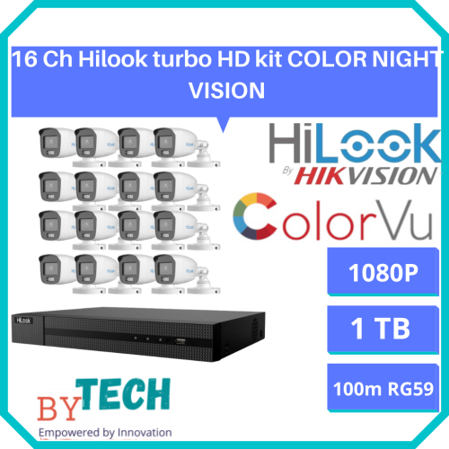 16 channel Colour Night vision - Hilook by Hikvision 16ch Turbo HD kit cctv cctv cctv cctv