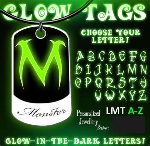 Personalized Glow-in-the-Dark Letter on Dog Tag