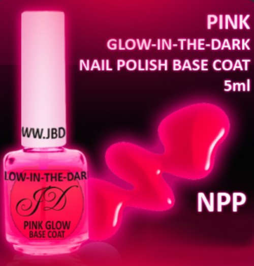 Glow-in-the-Dark Nail Polish Base Coat: Pink