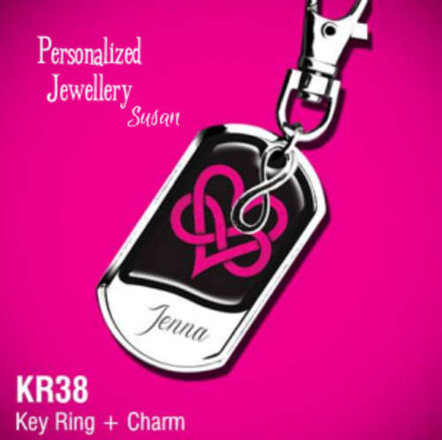 Personalized Domed Key Ring with Infinity Symbol