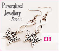 Infinity Symbol Earrings with Butterfly Charm