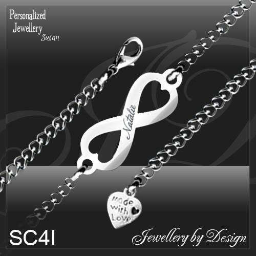 Personalized Stainless Steel Chain Bracelet: Infinity