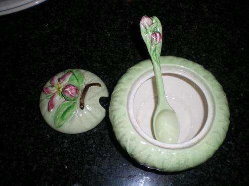 Cute Carlton Ware Preserve Pot with Lid & Spoon.
