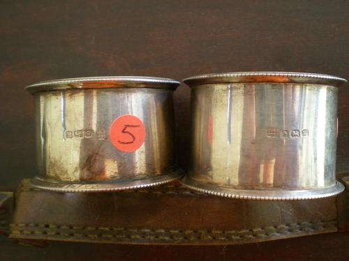 Two Lovely Edged Napkin Rings.1921. Birmingham
