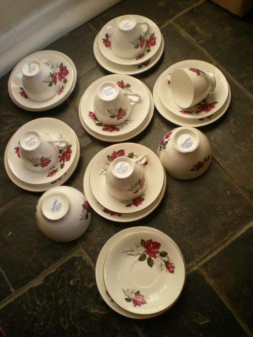 Beautiful Elizabethan Tea Set,Red Rose. 21 Piece  (Taylor&Kent) with spares.