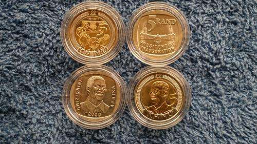 Have A Look!!! Mandela R5.00 The Awesome Foursome: 1994, 2000, 2008 & 2011 R5.00 Coins In Capsules!!